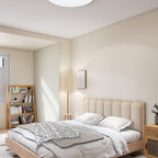 Round Ceiling Light with Wood Grain Lighting Lobby