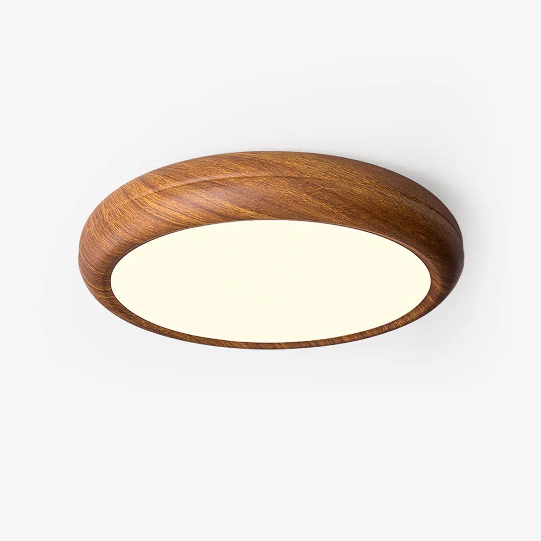 Round Ceiling Light with Wood Grain Lighting Lobby