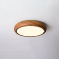 Round Ceiling Light with Wood Grain Lighting Lobby