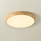 Round Ceiling Light with Wood Grain Lighting Lobby