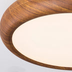 Round Ceiling Light with Wood Grain Lighting Lobby