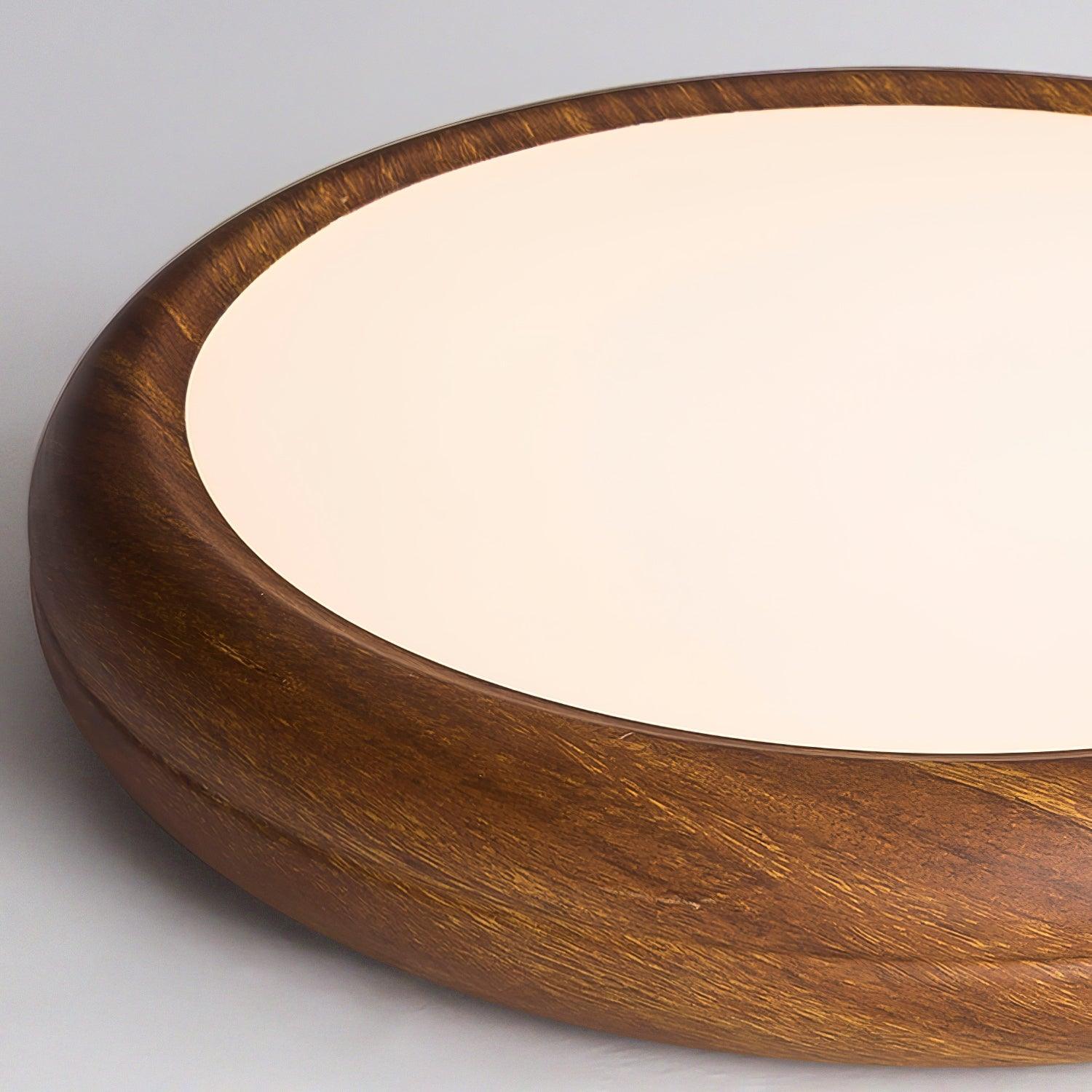 Round Ceiling Light with Wood Grain Lighting Lobby