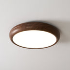 Round Ceiling Light with Wood Grain Lighting Lobby