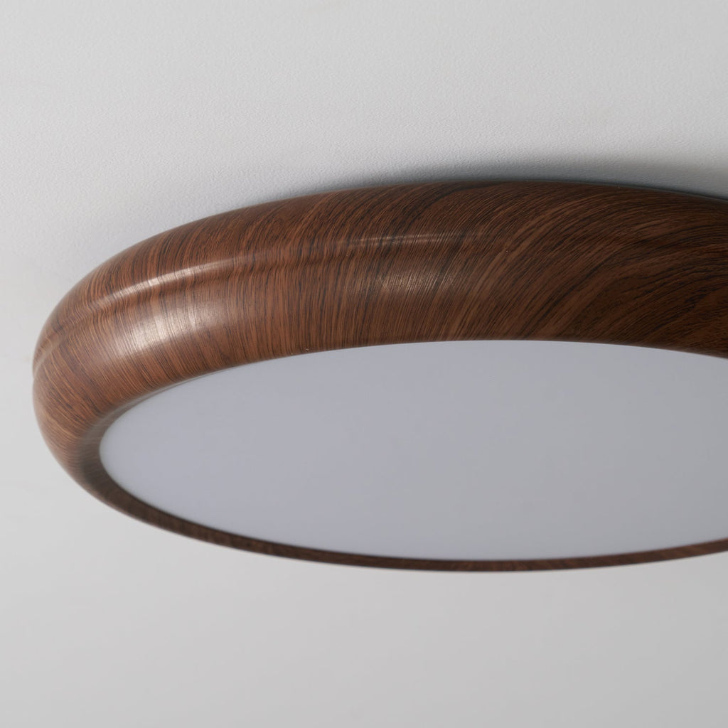 Round Ceiling Light with Wood Grain Lighting Lobby