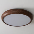 Round Ceiling Light with Wood Grain Lighting Lobby