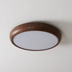 Round Ceiling Light with Wood Grain Lighting Lobby