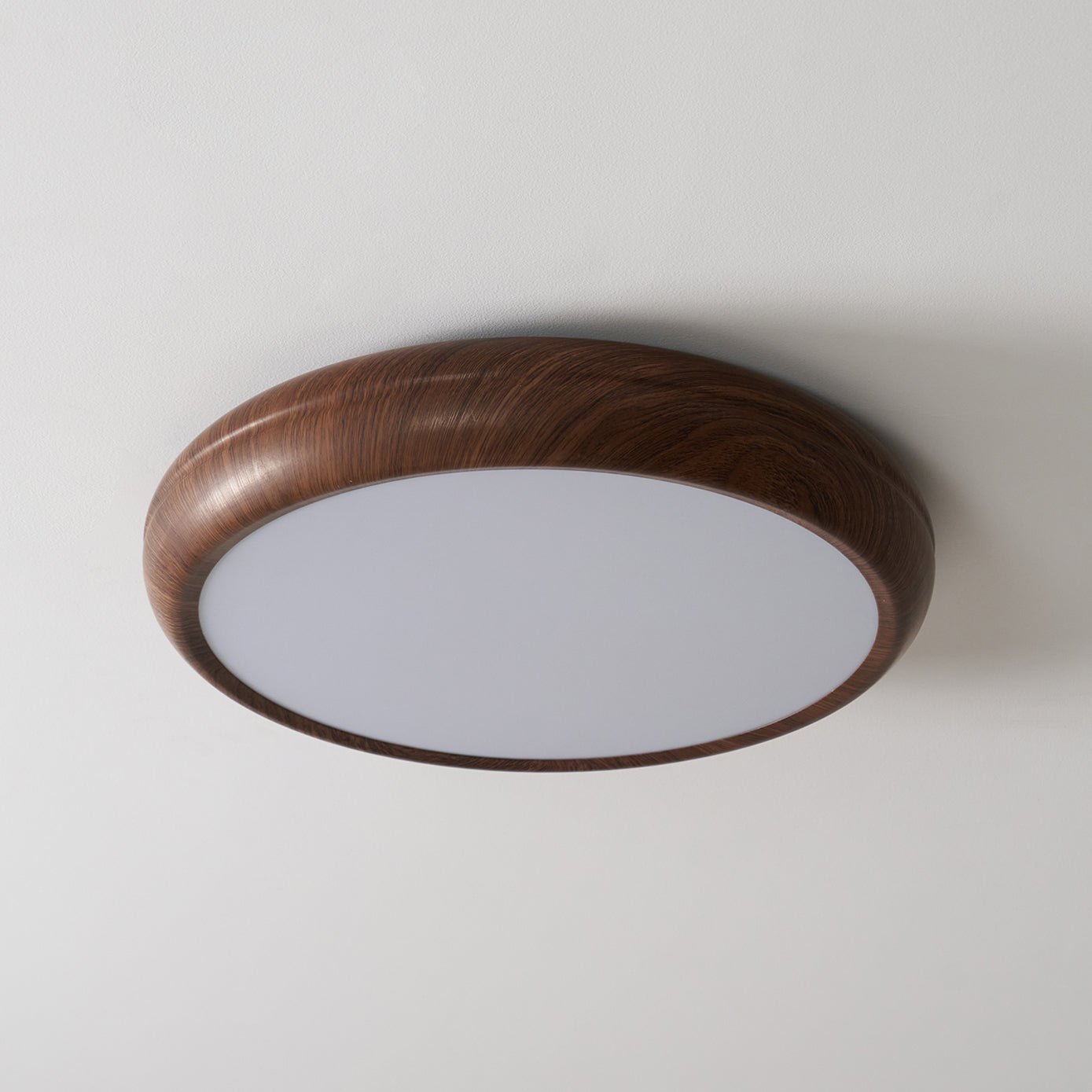 Round Ceiling Light with Wood Grain Lighting Lobby