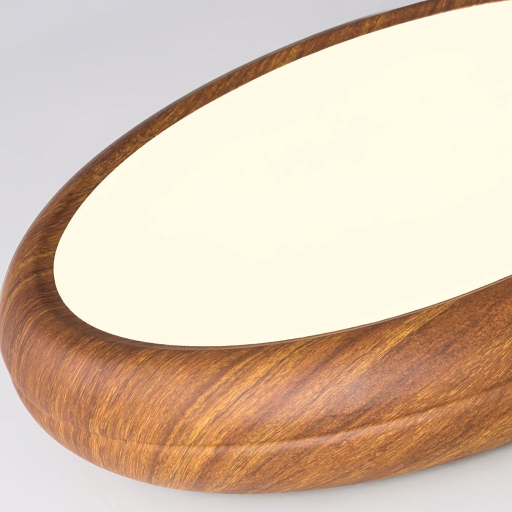 Round Ceiling Light with Wood Grain Lighting Lobby