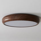 Round Ceiling Light with Wood Grain Lighting Lobby