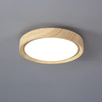 Round Ceiling Light with Wood Grain Lighting Lobby