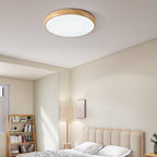 Round Ceiling Light with Wood Grain Lighting Lobby