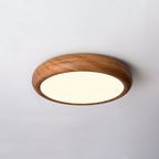 Round Ceiling Light with Wood Grain Lighting Lobby