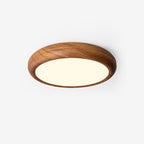 Round Ceiling Light with Wood Grain Lighting Lobby