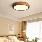 Round Ceiling Light with Wood Grain Lighting Lobby