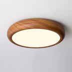 Round Ceiling Light with Wood Grain Lighting Lobby