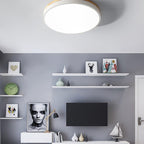 Round White Wooden Ceiling Fixture Lighting Lobby