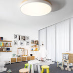 Round White Wooden Ceiling Fixture Lighting Lobby