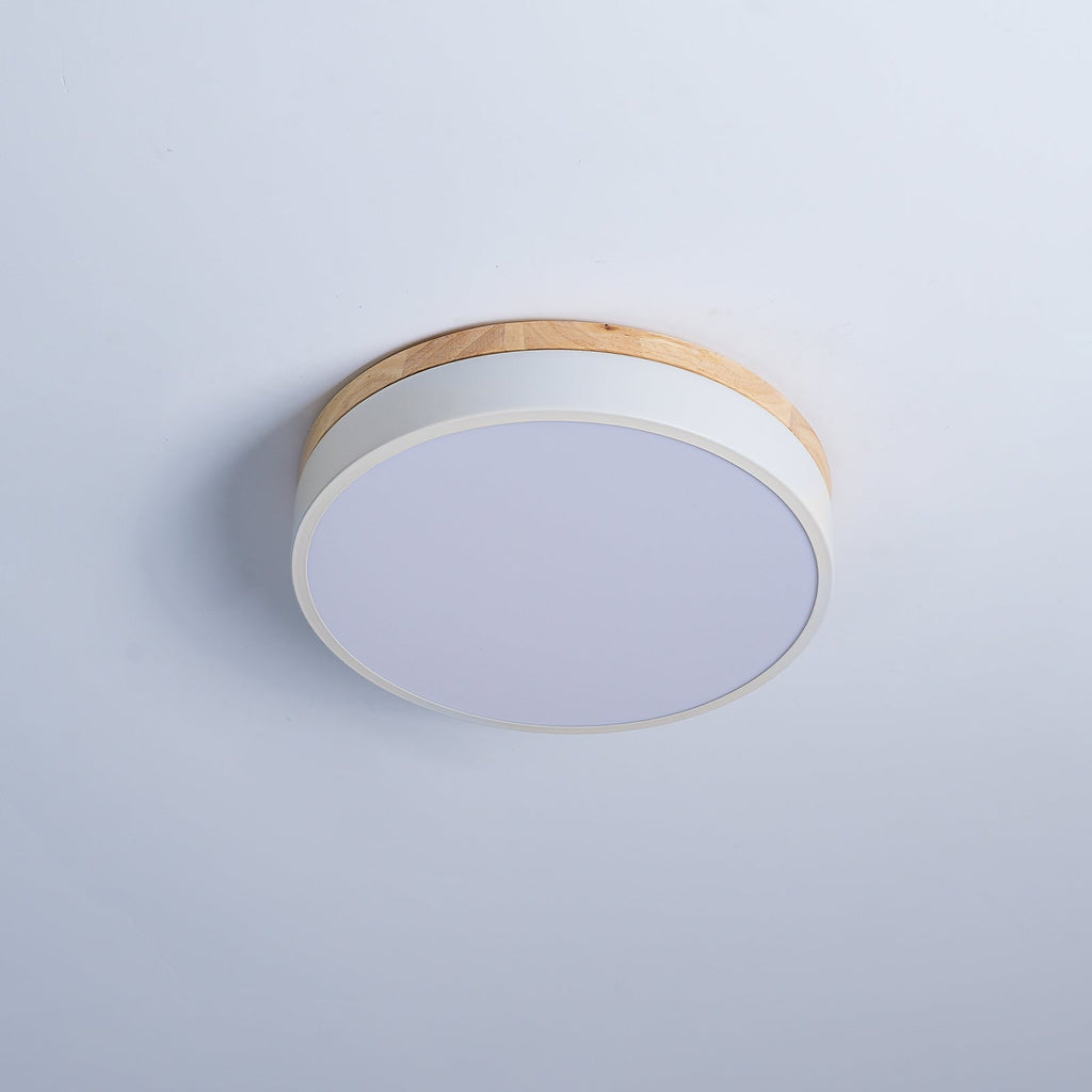Round White Wooden Ceiling Fixture Lighting Lobby
