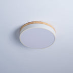 Round White Wooden Ceiling Fixture Lighting Lobby