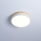 Round White Wooden Ceiling Fixture Lighting Lobby