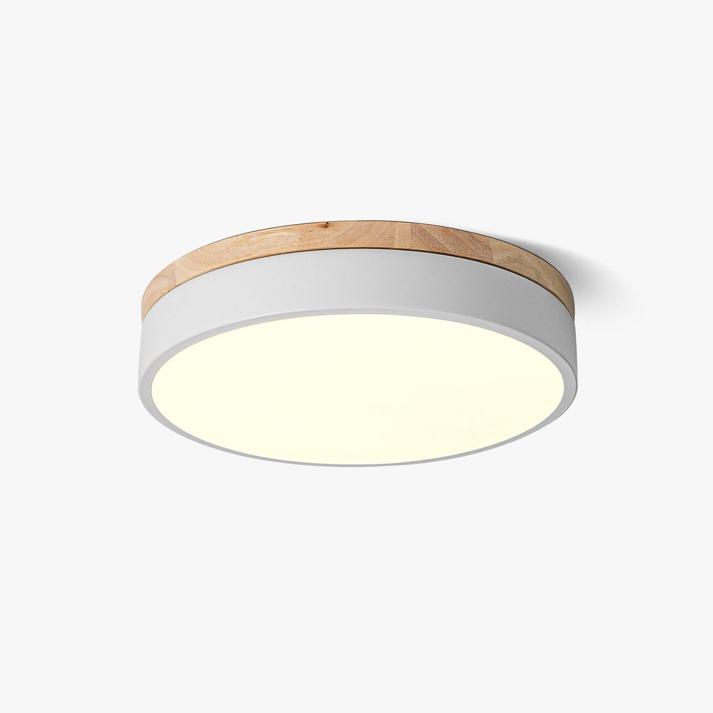 Round White Wooden Ceiling Fixture Lighting Lobby
