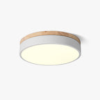 Round White Wooden Ceiling Fixture Lighting Lobby