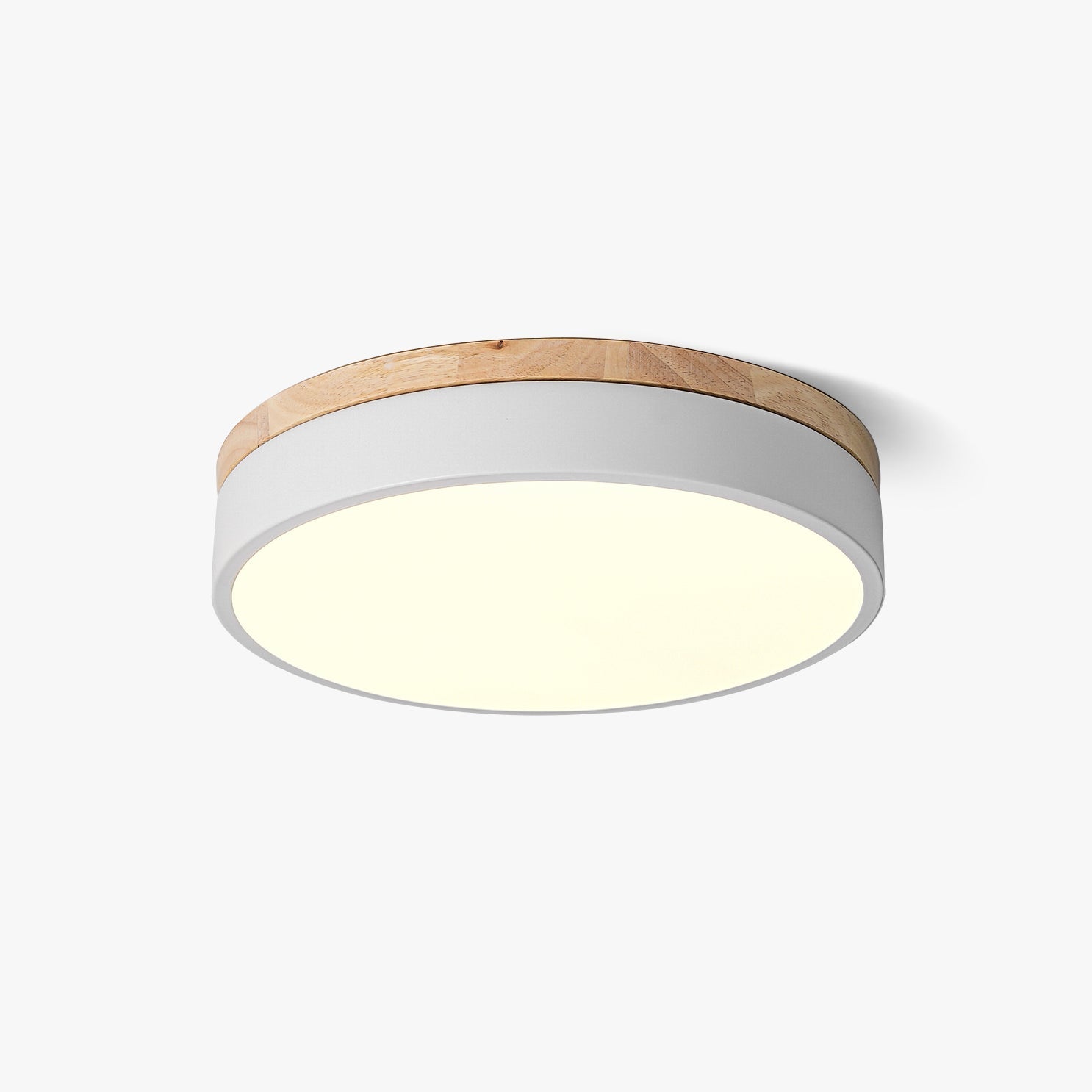 Round White Wooden Ceiling Fixture Lighting Lobby