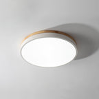 Round White Wooden Ceiling Fixture Lighting Lobby