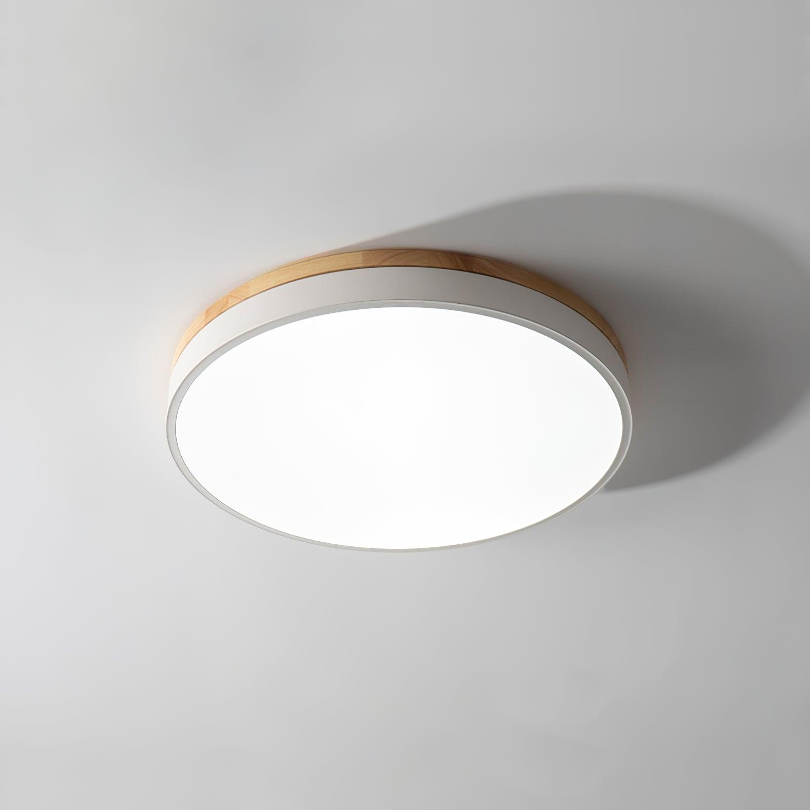Round White Wooden Ceiling Fixture Lighting Lobby