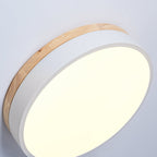 Round White Wooden Ceiling Fixture Lighting Lobby