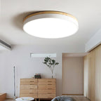 Round White Wooden Ceiling Fixture Lighting Lobby
