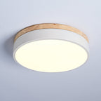 Round White Wooden Ceiling Fixture Lighting Lobby