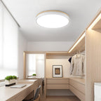 Round White Wooden Ceiling Fixture Lighting Lobby