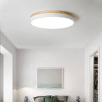 Round White Wooden Ceiling Fixture Lighting Lobby