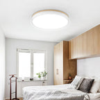 Round White Wooden Ceiling Fixture Lighting Lobby