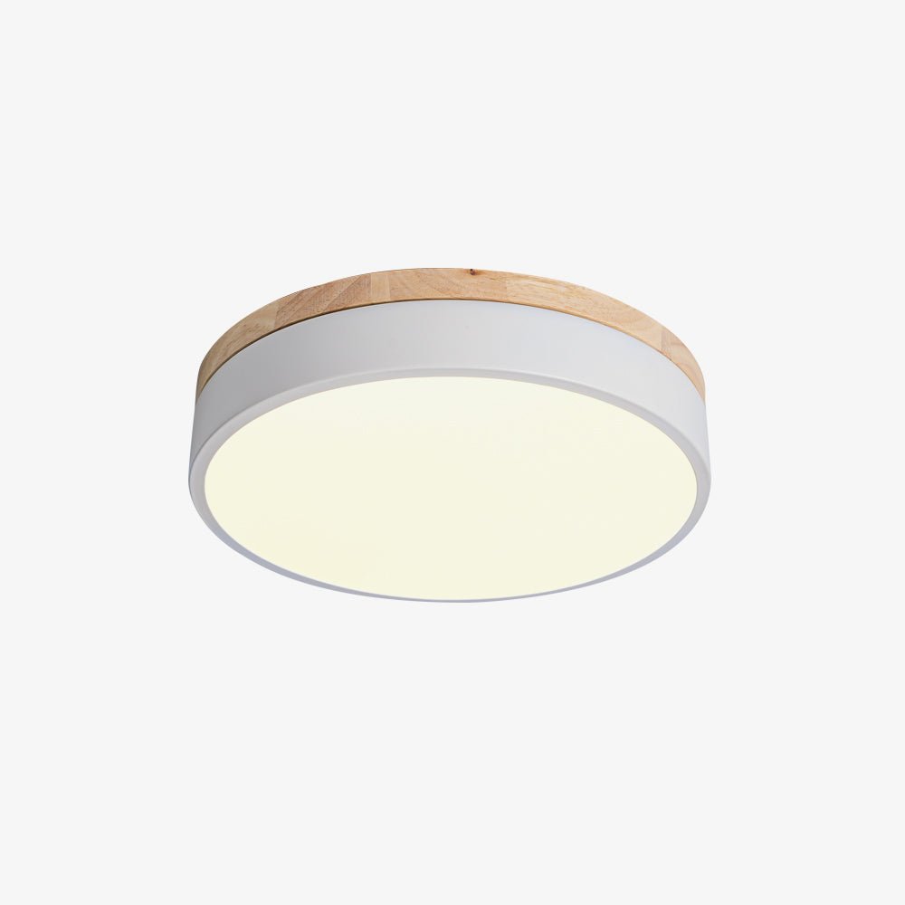Round White Wooden Ceiling Fixture Lighting Lobby