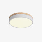 Round White Wooden Ceiling Fixture Lighting Lobby