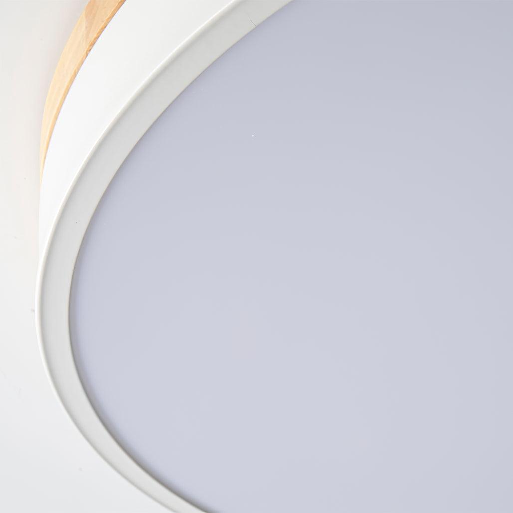 Round White Wooden Ceiling Fixture Lighting Lobby