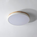 Round White Wooden Ceiling Fixture Lighting Lobby