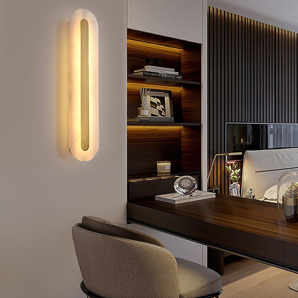 Rounded Alabaster Sconce Light Lighting Lobby