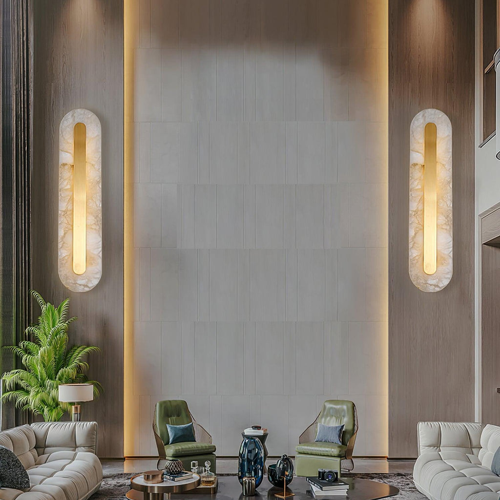 Rounded Alabaster Sconce Light Lighting Lobby