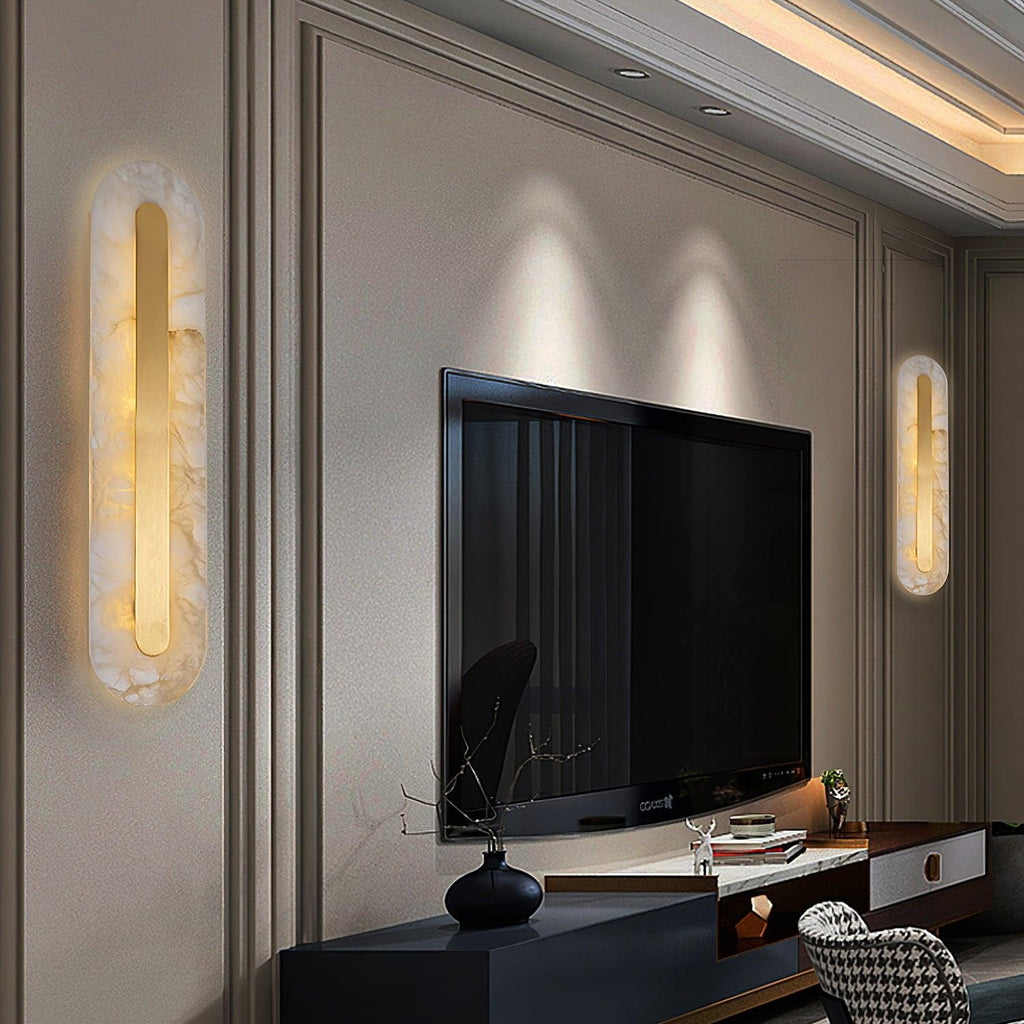 Rounded Alabaster Sconce Light Lighting Lobby