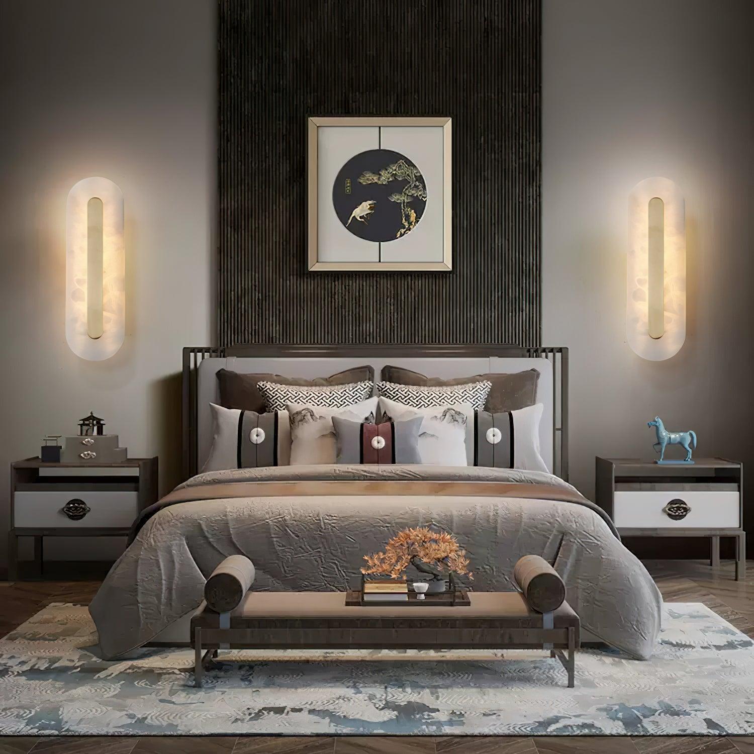 Rounded Alabaster Sconce Light Lighting Lobby