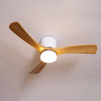 Scandinavian wooden ceiling Fan with LED light (42”/48”/52”) Lighting Lobby