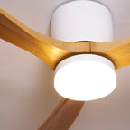 Scandinavian wooden ceiling Fan with LED light (42”/48”/52”) Lighting Lobby