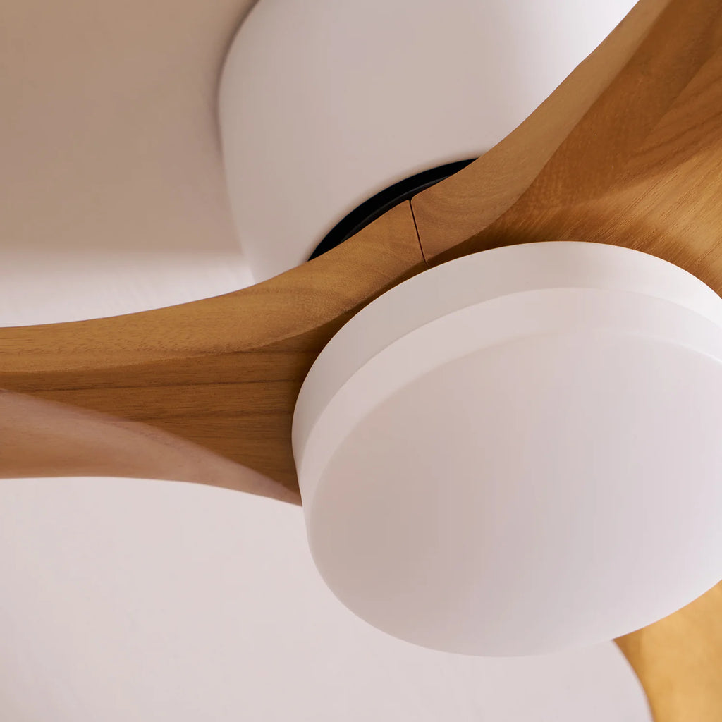 Scandinavian wooden ceiling Fan with LED light (42”/48”/52”) Lighting Lobby