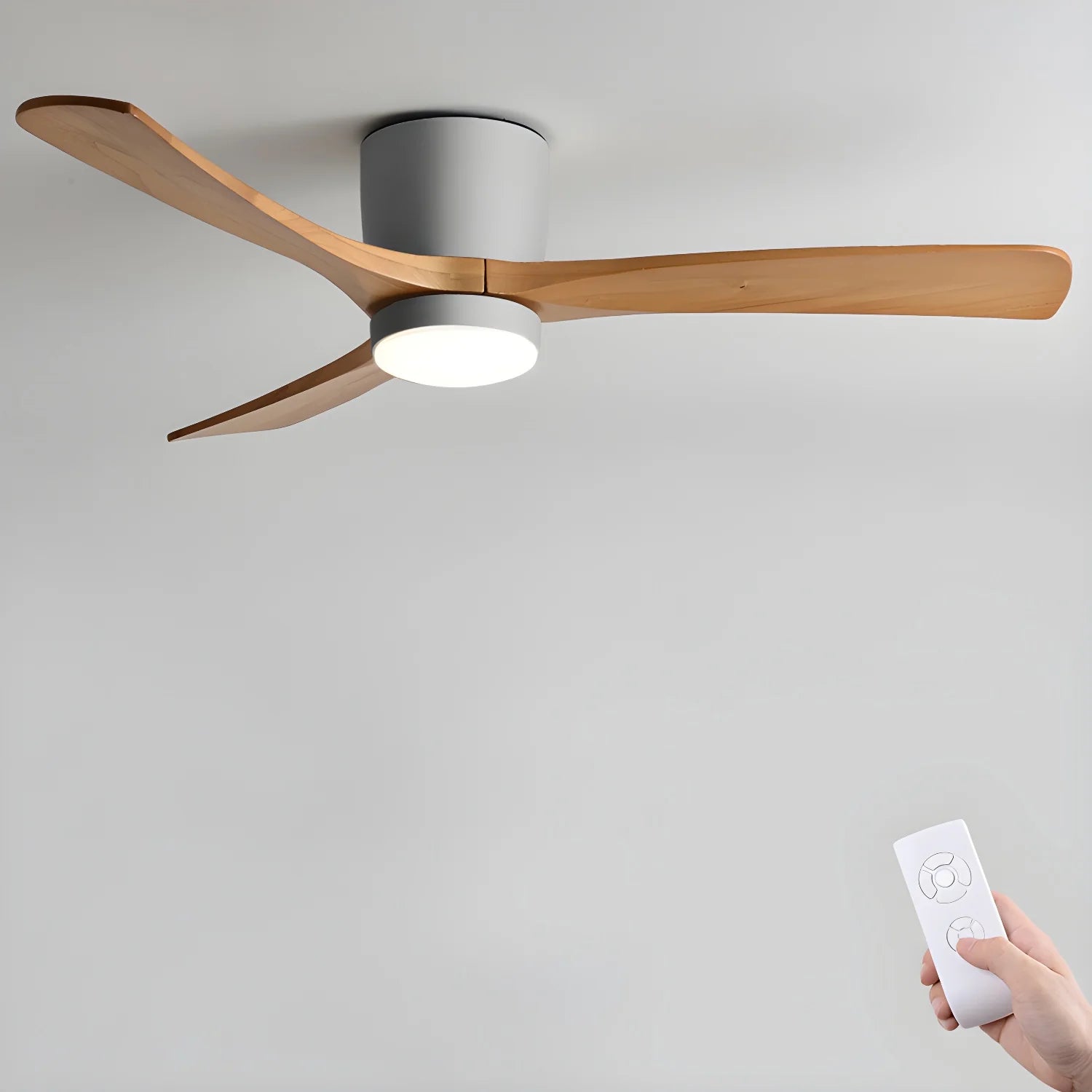 Scandinavian wooden ceiling Fan with LED light (42”/48”/52”) Lighting Lobby