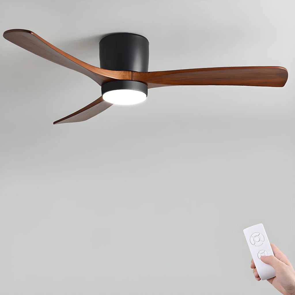 Scandinavian wooden ceiling Fan with LED light (42”/48”/52”) Lighting Lobby