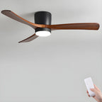 Scandinavian wooden ceiling Fan with LED light (42”/48”/52”) Lighting Lobby