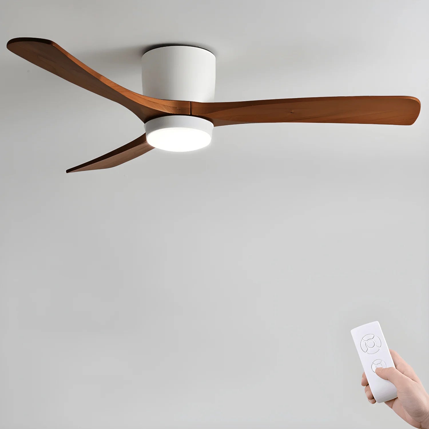 Scandinavian wooden ceiling Fan with LED light (42”/48”/52”) Lighting Lobby